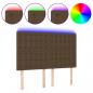 Preview: LED Kopfteil Dunkelbraun 144x5x118/128 cm Stoff