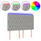 Preview: LED Kopfteil Hellgrau 144x7x118/128 cm Stoff