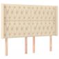 Preview: LED Kopfteil Creme 147x16x118/128 cm Stoff