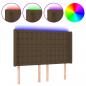 Preview: LED Kopfteil Dunkelbraun 147x16x118/128 cm Stoff
