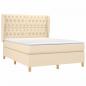 Preview: Boxspringbett mit Matratze Creme 140x200 cm Stoff