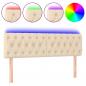 Preview: LED Kopfteil Creme 144x7x78/88 cm Stoff