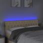 Preview: LED Kopfteil Creme 144x7x78/88 cm Stoff
