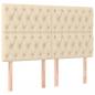 Preview: Kopfteile 4 Stk. Creme 72x7x78/88 cm Stoff