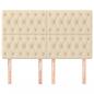 Preview: Kopfteile 4 Stk. Creme 72x7x78/88 cm Stoff