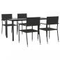 Preview: 5-tlg. Garten-Essgruppe Schwarz Poly Rattan