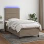 Preview: ARDEBO.de - Boxspringbett mit Matratze & LED Taupe 100x200 cm Stoff