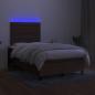 Preview: Boxspringbett mit Matratze & LED Dunkelbraun 120x200 cm Stoff