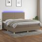 Preview: ARDEBO.de - Boxspringbett mit Matratze & LED Taupe 200x200 cm Stoff
