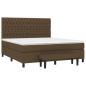 Preview: Boxspringbett mit Matratze Dunkelbraun 180x200 cm Stoff