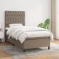 Preview: ARDEBO.de - Boxspringbett mit Matratze Taupe 100x200 cm Stoff