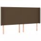 Preview: LED Kopfteil Dunkelbraun 183x16x118/128 cm Stoff