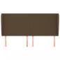 Preview: Kopfteil mit Ohren Dunkelbraun 183x23x118/128 cm Stoff