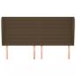 Preview: Kopfteil mit Ohren Dunkelbraun 203x23x118/128 cm Stoff