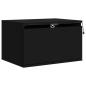 Preview: Wand-Nachttische mit LED-Leuchten 2 Stk. Schwarz