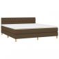 Preview: Boxspringbett mit Matratze & LED Dunkelbraun 180x200 cm Stoff
