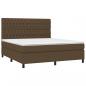 Preview: Boxspringbett mit Matratze & LED Dunkelbraun 180x200 cm Stoff