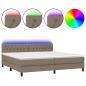 Preview: Boxspringbett mit Matratze & LED Taupe 200x200 cm Stoff