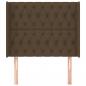Preview: Kopfteil mit Ohren Dunkelbraun 93x16x118/128 cm Stoff