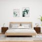 Preview: Wand-Nachttische mit LED-Leuchten 2 Stk. Braun Eichen-Optik