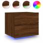 Preview: Wand-Nachttische mit LED-Leuchten 2 Stk. Braun Eichen-Optik