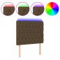 Preview: LED Kopfteil Dunkelbraun 90x7x118/128 cm Stoff