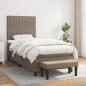 Preview: ARDEBO.de - Boxspringbett mit Matratze Taupe 100x200 cm Stoff