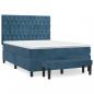 Preview: Boxspringbett mit Matratze Dunkelblau 140x200 cm Samt