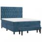 Preview: Boxspringbett mit Matratze Dunkelblau 140x200 cm Samt