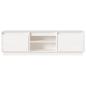 Preview: TV-Schrank Weiß 140x35x40 cm Massivholz Kiefer