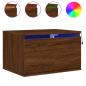 Preview: Wand-Nachttische mit LED-Leuchten 2 Stk. Braun Eichen-Optik