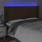 Preview: LED Kopfteil Dunkelbraun 163x16x118/128 cm Stoff
