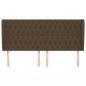 Preview: Kopfteil mit Ohren Dunkelbraun 183x23x118/128 cm Stoff