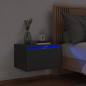Preview: ARDEBO.de - Wand-Nachttisch mit LED-Leuchten Schwarz