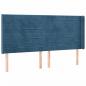 Preview: LED Kopfteil Dunkelblau 203x16x118/128 cm Samt