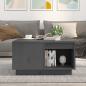 Preview: Couchtisch Grau 60x61x32,5 cm Massivholz Kiefer