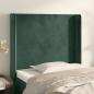 Preview: ARDEBO.de - Kopfteil mit Ohren Dunkelgrün 83x16x118/128 cm Samt