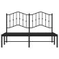 Preview: Bettgestell mit Kopfteil Metall Schwarz 140x190 cm