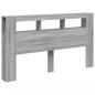 Preview: LED-Kopfteil Grau Sonoma 180x18,5x103,5 cm Holzwerkstoff