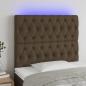 Preview: LED Kopfteil Dunkelbraun 100x7x118/128 cm Stoff