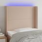 Preview: ARDEBO.de - LED Kopfteil Cappuccino-Braun 83x16x118/128 cm Kunstleder