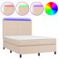 Preview: Boxspringbett mit Matratze & LED Cappuccino-Braun 140x200cm