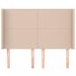 Preview: Kopfteil mit Ohren Cappuccino-Braun 147x16x118/128cm Kunstleder