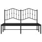 Preview: Bettgestell mit Kopfteil Metall Schwarz 150x200 cm