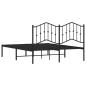 Preview: Bettgestell mit Kopfteil Metall Schwarz 150x200 cm