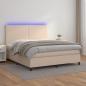 Preview: ARDEBO.de - Boxspringbett mit Matratze & LED Cappuccino-Braun 160x200cm