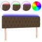 Preview: LED Kopfteil Dunkelbraun 160x7x78/88 cm Stoff