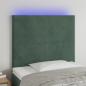 Preview: ARDEBO.de - LED Kopfteil Dunkelgrün 80x5x118/128 cm Samt
