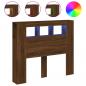 Preview: LED-Kopfteil Braun Eichen-Optik 120x18,5x103,5 cm Holzwerkstoff