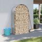 Preview: ARDEBO.de - Kaminholzunterstand Hellgrau 120x45x210 cm Verzinkter Stahl